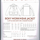 Photo of pattern envelope back showing line drawings, sizing information,fabric and notions requirements.