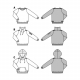 9407 | children's sweater line drawing - Burda