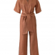 front view of rust colored jumpsuit