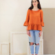 Full length front view of blouse