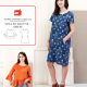 Pattern envelope front showing full length front image of dress and front view of blouse
