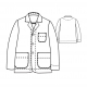 Line drawing of front and back view