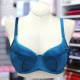 Blue bra on mannequin - front view