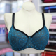 Blue bra on mannequin - front view