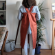 Back view, rust linen