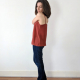 Full length view of camisole, russet crepe