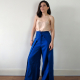 Front view trousers, blue linen