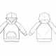 Line drawings of a child's hoodie pattern.