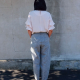 woman wearing Kew Woven Pants - back view with hands hiddn