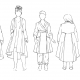 Line drawings of garments