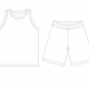 Vest and shorts line drawing