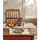 Picture of placemats on a square wooden table