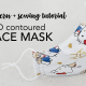 a non surgical fabric face mask with the text &amp;quot;free pattern - sewing required&amp;quot; &amp;amp; &amp;quot;3D contoured face mask&amp;quot;