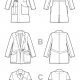Front and back technical drawings of all three versions of the Sienna Maker Jacket