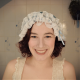 woman wearing a boudoir cap