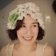 woman wearing a boudoir cap