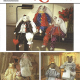Long, floppy vintage bunnies and cats in a variety of outfits from lace gowns to smocks and clown rompers