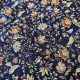 general picture of fabric and flowers on blue