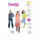 Pattern envelope of Burda 6114 featuring images of models wearing all pattern options against a light background