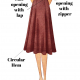 Additional picture showing pattern attributes (side opening with lap or zipper and circular hem)