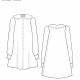 Flat line drawings of the front and back views of Kiri.