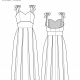 Flat line drawings of the front and back views of Oleander.