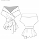 Flat line drawing of front and back views of Tecoma.