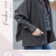 Cover of the Vale poncho pattern PDF. There is a large 3/4 view photo of a thin woman wearing the Vale poncho, a boxy short-sleeved hooded cardigan with square patch pockets and side seam vents. Text says &amp;quot;Freebie Vale / 2021 | Ashley H / Kid to Adult / the perfect hooded poncho pattern!&amp;quot;
