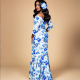 Bryant Gown Floor Length Elbow Sleeve Back