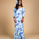 Bryant Gown Floor Length Elbow Sleeve Front