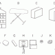 Line drawing of available patterns for sewing room items