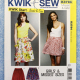 Envelope front showing two completed skirts on female-presenting models and drawings of two available skirt options