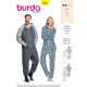 Envelope front showing completed jumpsuit on male- and female-presenting models