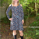 Cold shoulder jumper pattern in short dress version