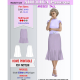 Adelica pattern 1324 Midi length Godet Flared Skirt Sewing Pattern PDF