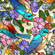 Stained Glass Birds &amp;amp; Floral
