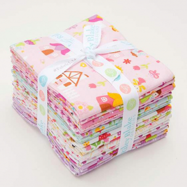 This Fat Quarter precut bundle includes 18 pieces from the Fairy Garden collection by Lori Whitlock for Riley Blake Designs.