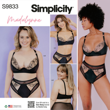 S9833  Misses' and Women's Bra, Panty and Thong by Madalynne